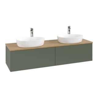 V&B Waschtischunterschrank ohne Frontstruktur, mit Beleuchtung Antao 160x50cm, HL, WBP hon. Oa, le gre. m Lac