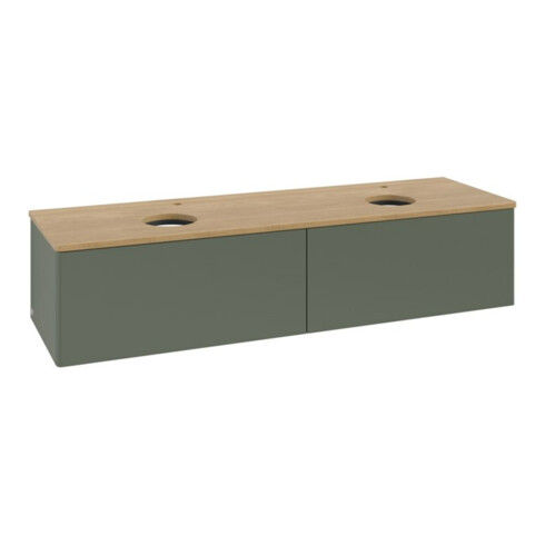 V&B Waschtischunterschrank ohne Frontstruktur, mit Beleuchtung Antao 160x50cm, HL, WBP hon. Oa, le gre. m Lac