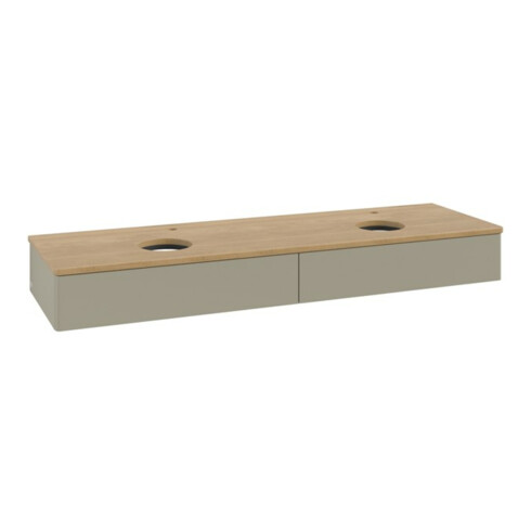 V&B Waschtischunterschrank ohne Frontstruktur, mit Beleuchtung Antao 160x50cm, HL, WBP hon. Oa, st. Gr m Lac