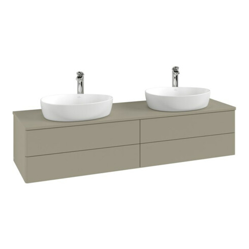 V&B Waschtischunterschrank ohne Frontstruktur, mit Beleuchtung Antao 160x50cm, HL, WBP Lac, lea gre. m Lac