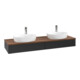 V&B Waschtischunterschrank ohne Frontstruktur, mit Beleuchtung Antao 160x50cm, HL, WBP w. wal, bla m Lac-1