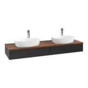 V&B Waschtischunterschrank ohne Frontstruktur, mit Beleuchtung Antao 160x50cm, HL, WBP w. wal, bla m Lac