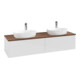 V&B Waschtischunterschrank ohne Frontstruktur, mit Beleuchtung Antao 160x50cm, HL, WBP w. wal, glo wh. Lac-3
