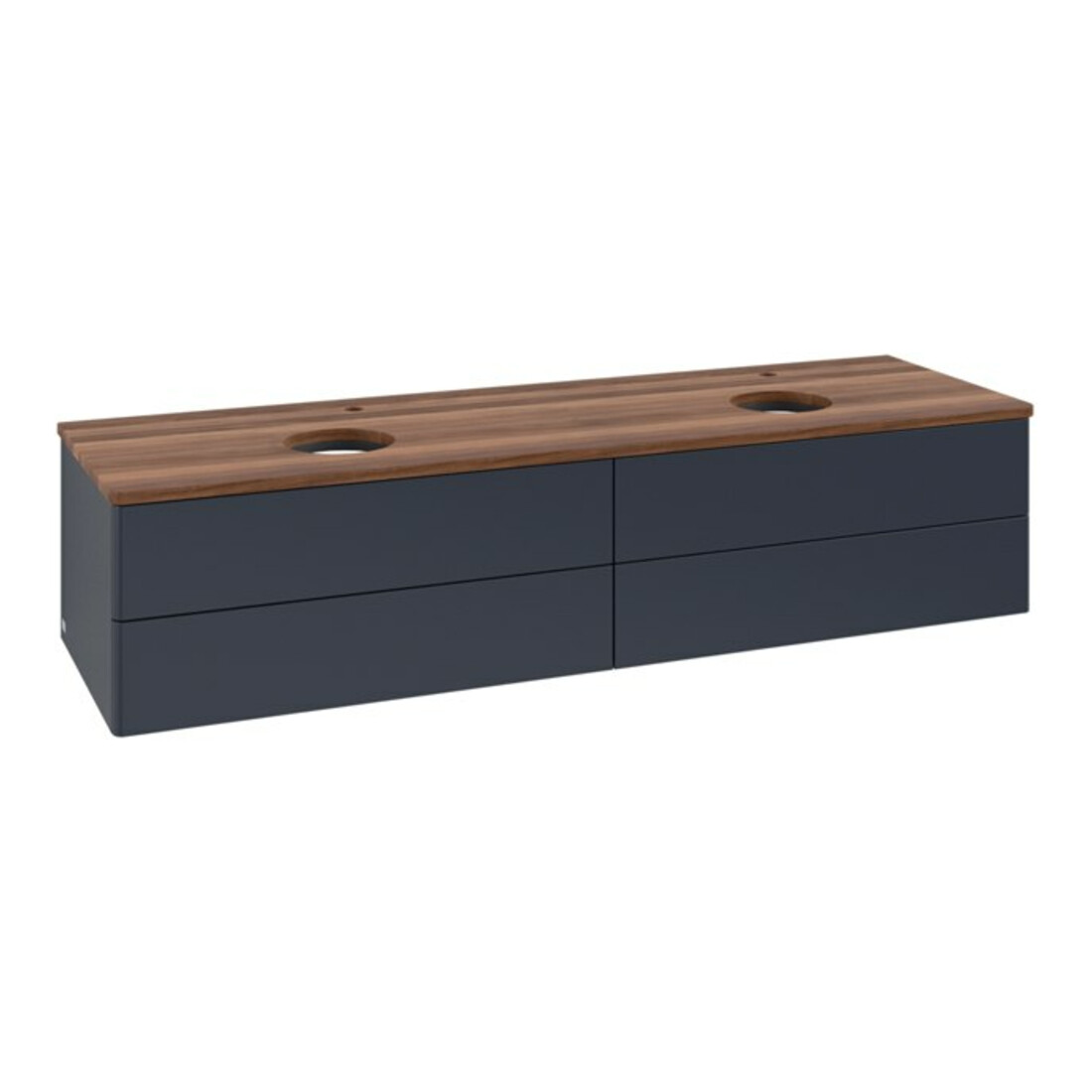 V&B Waschtischunterschrank ohne Frontstruktur, mit Beleuchtung Antao 160x50cm, HL, WBP w. wal, md bl. m Lac