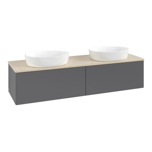 V&B Waschtischunterschrank ohne Frontstruktur, mit Beleuchtung Antao 160x50cm, WBP botti., Anthrac. m Lac