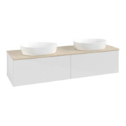 V&B Waschtischunterschrank ohne Frontstruktur, mit Beleuchtung Antao 160x50cm, WBP-farbe botti., glo wh. Lac