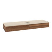 V&B Waschtischunterschrank ohne Frontstruktur, mit Beleuchtung Antao 160x50cm, WBP-farbe botti., warm walnut
