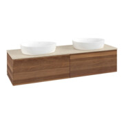 V&B Waschtischunterschrank ohne Frontstruktur, mit Beleuchtung Antao 160x50cm, WBP-farbe botti., warm walnut