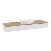 V&B Waschtischunterschrank ohne Frontstruktur, mit Beleuchtung Antao 160x50cm, WBP-farbe hon. Oa, glo wh. Lac