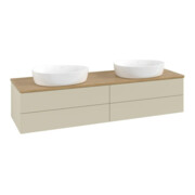 V&B Waschtischunterschrank ohne Frontstruktur, mit Beleuchtung Antao 160x50cm, WBP-farbe hon. Oa, si Gr m Lac