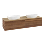 V&B Waschtischunterschrank ohne Frontstruktur, mit Beleuchtung Antao 160x50cm, WBP-farbe hon. Oa, warm walnut