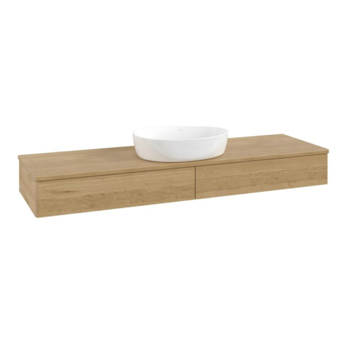 V&B Waschtischunterschrank ohne Frontstruktur, mit Beleuchtung Antao 160x50cm, WBP-farbe honey oak, honey oak