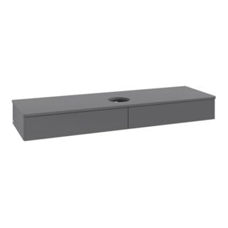 V&B Waschtischunterschrank ohne Frontstruktur, mit Beleuchtung Antao 160x50cm, WBP-farbe Lac, Anthrac. m Lac