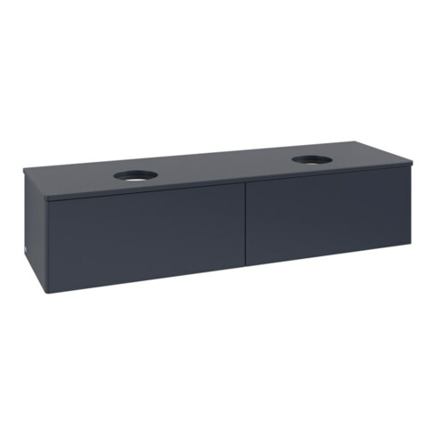 V&B Waschtischunterschrank ohne Frontstruktur, mit Beleuchtung Antao 160x50cm, WBP-farbe Lac, md bl. m Lac