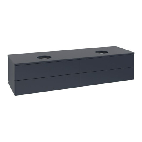 V&B Waschtischunterschrank ohne Frontstruktur, mit Beleuchtung Antao 160x50cm, WBP-farbe Lac, md bl. m Lac