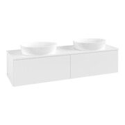 V&B Waschtischunterschrank ohne Frontstruktur, mit Beleuchtung Antao 160x50cm, WBP-farbe Lac, wh. m lacquer