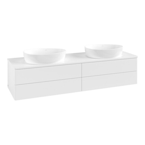 V&B Waschtischunterschrank ohne Frontstruktur, mit Beleuchtung Antao 160x50cm, WBP-farbe Lac, wh. m lacquer