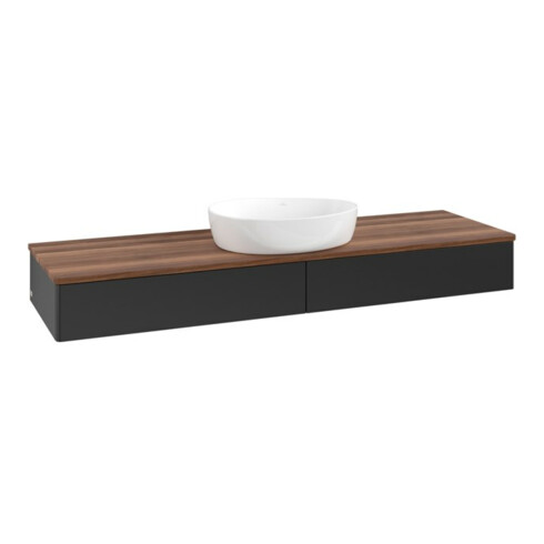 V&B Waschtischunterschrank ohne Frontstruktur, mit Beleuchtung Antao 160x50cm, WBP-farbe w. wal, bla m Lac