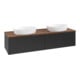 V&B Waschtischunterschrank ohne Frontstruktur, mit Beleuchtung Antao 160x50cm, WBP-farbe w. wal, bla m Lac-1