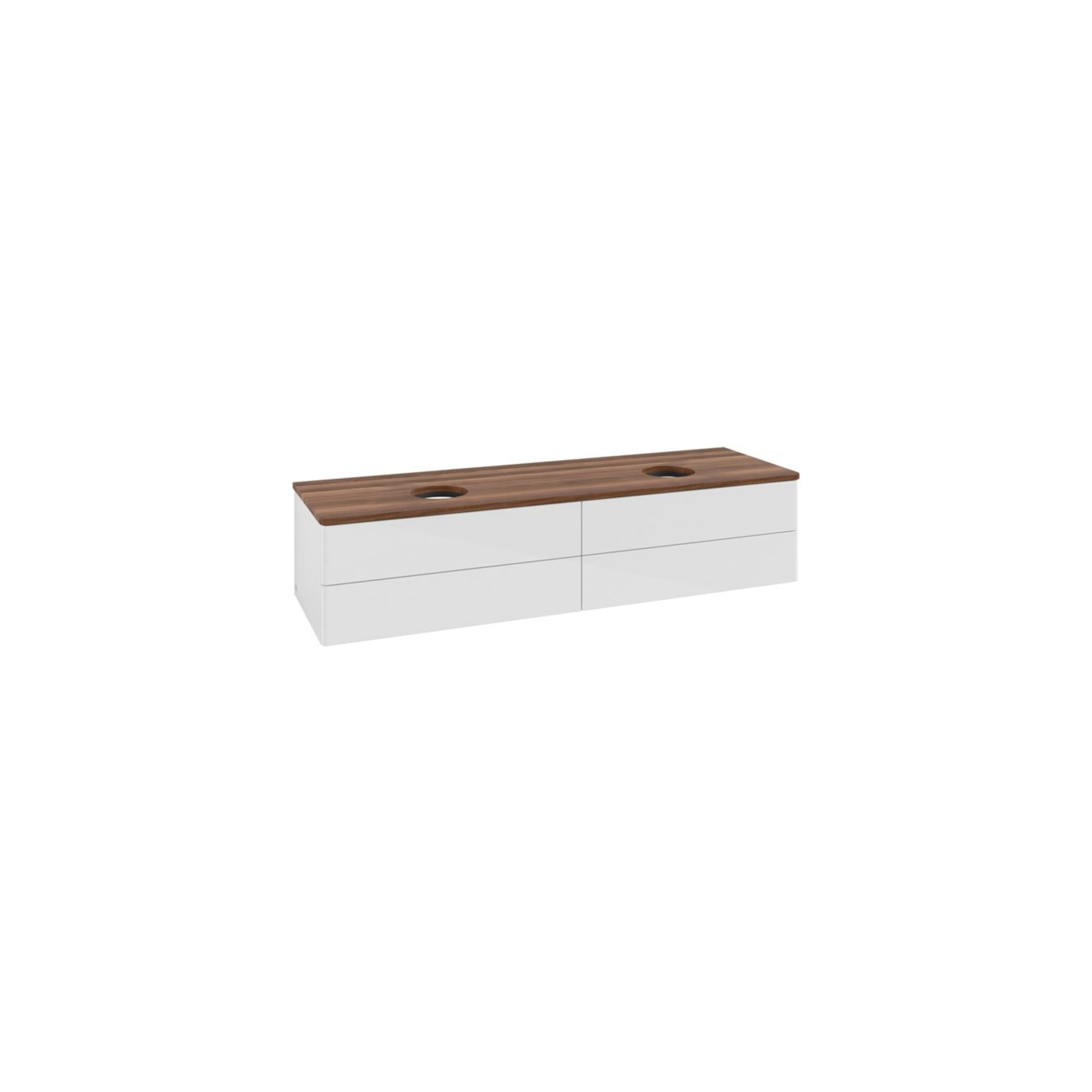 V&B Waschtischunterschrank ohne Frontstruktur, mit Beleuchtung Antao 160x50cm, WBP-farbe w. wal, glo wh. Lac ; Villeroy & Boch