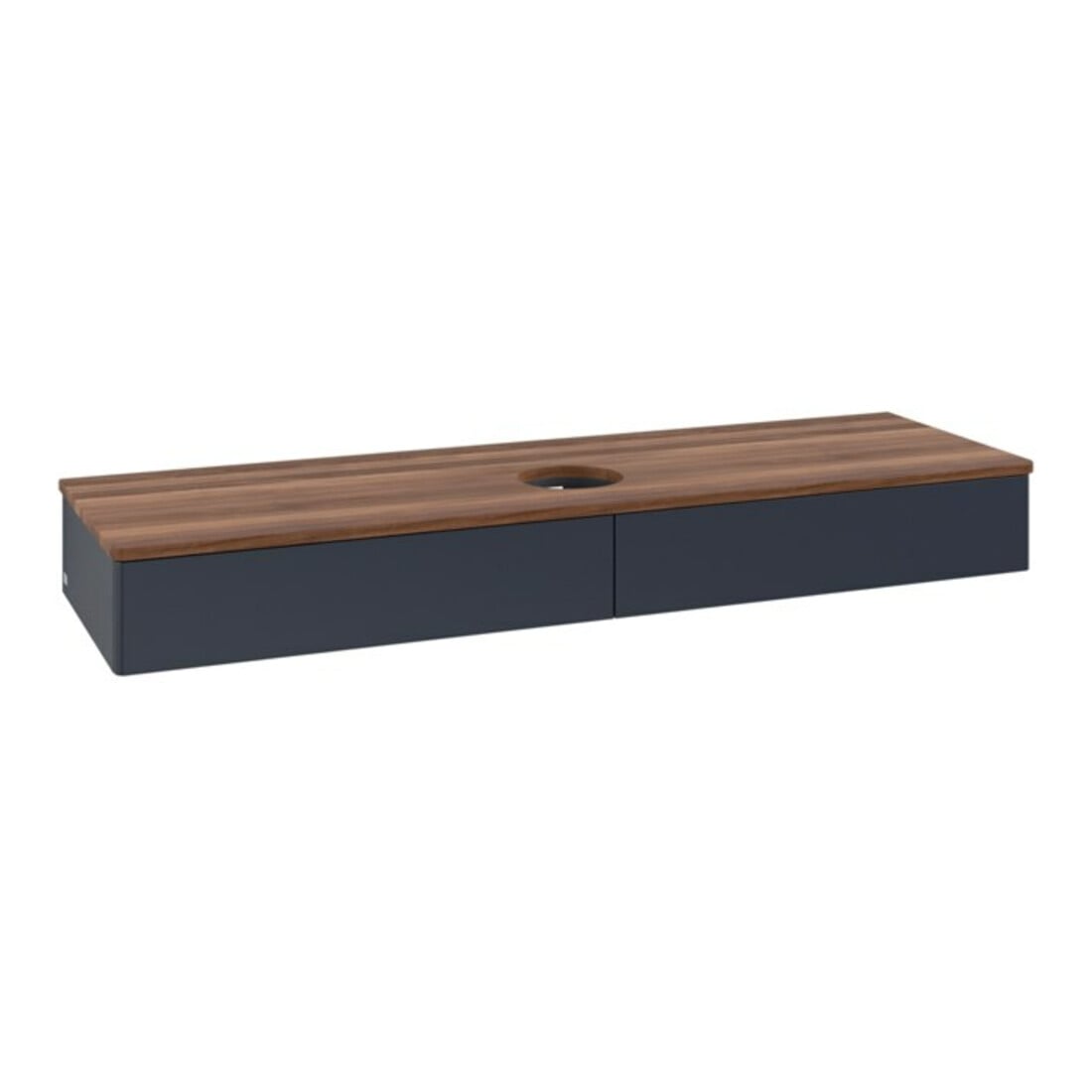 V&B Waschtischunterschrank ohne Frontstruktur, mit Beleuchtung Antao 160x50cm, WBP-farbe w. wal, md bl. m Lac