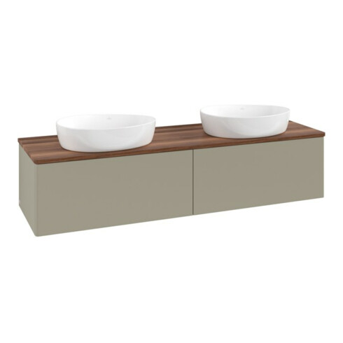 V&B Waschtischunterschrank ohne Frontstruktur, mit Beleuchtung Antao 160x50cm, WBP-farbe w. wal, st. Gr m Lac