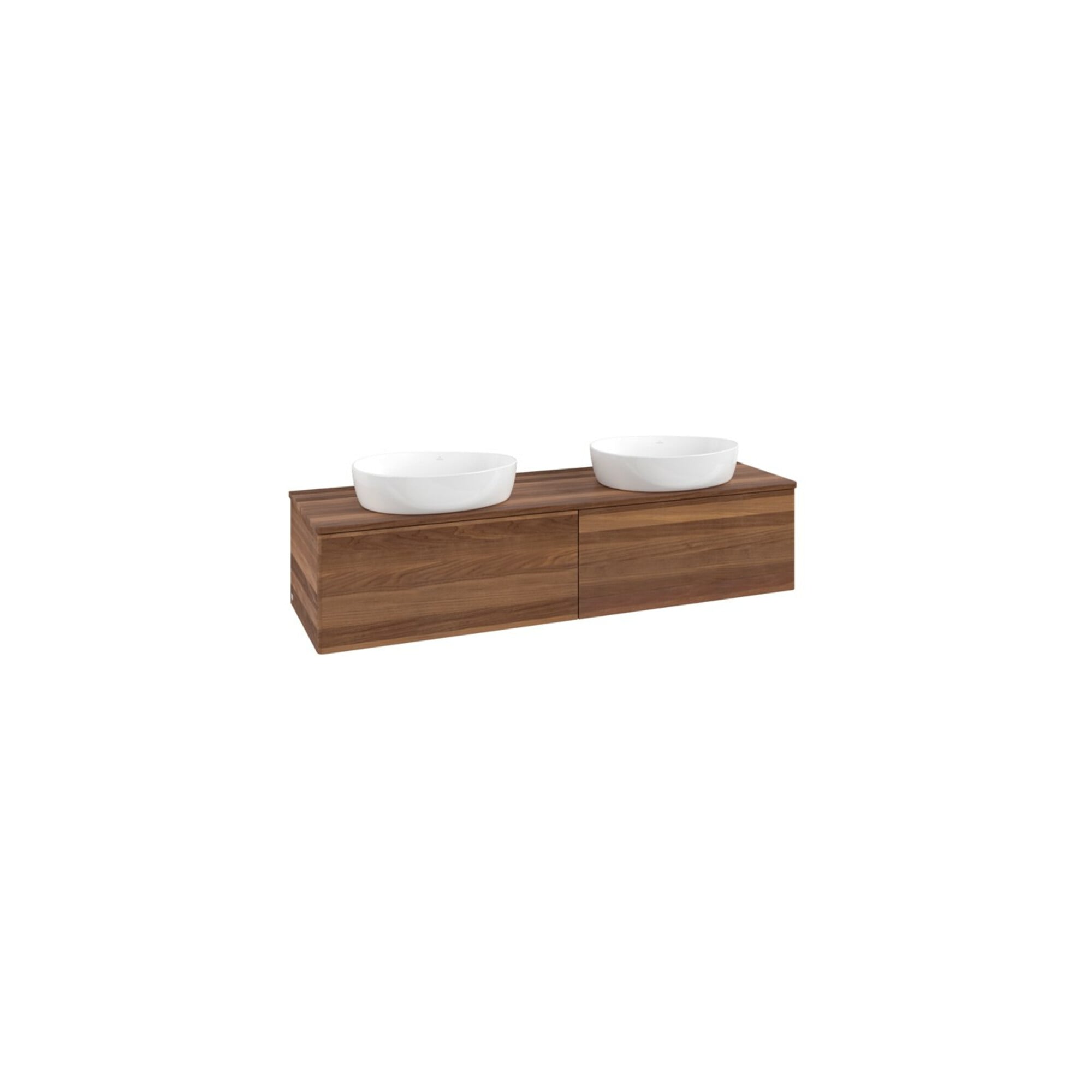 V&B Waschtischunterschrank ohne Frontstruktur, mit Beleuchtung Antao 160x50cm, WBP-farbe w. wal, warm walnut ; Villeroy & Boch