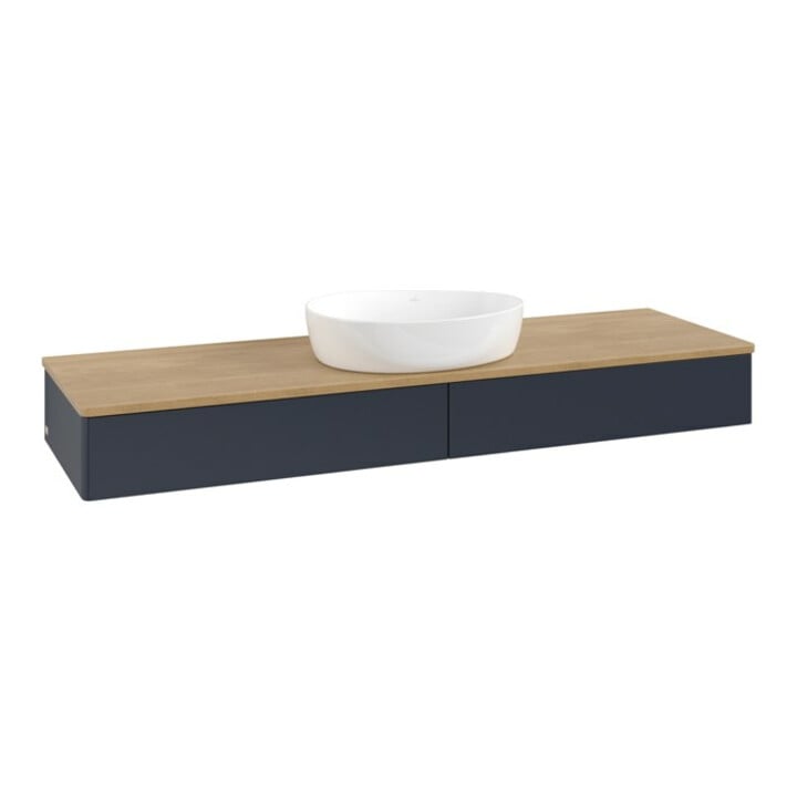 V&B Waschtischunterschrank ohne Frontstruktur, mit Beleuchtung Antao 160x50cm, WBP hon. Oa, md bl. m Lac