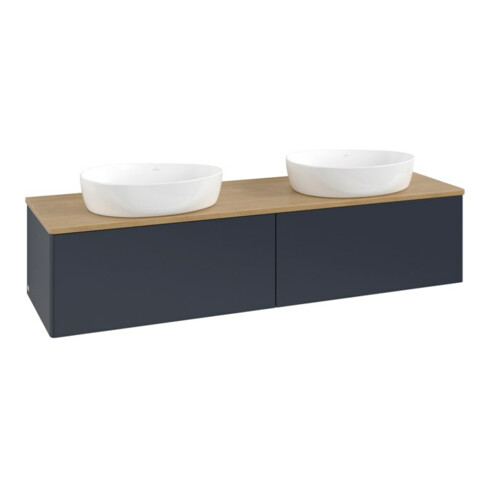 V&B Waschtischunterschrank ohne Frontstruktur, mit Beleuchtung Antao 160x50cm, WBP hon. Oa, md bl. m Lac