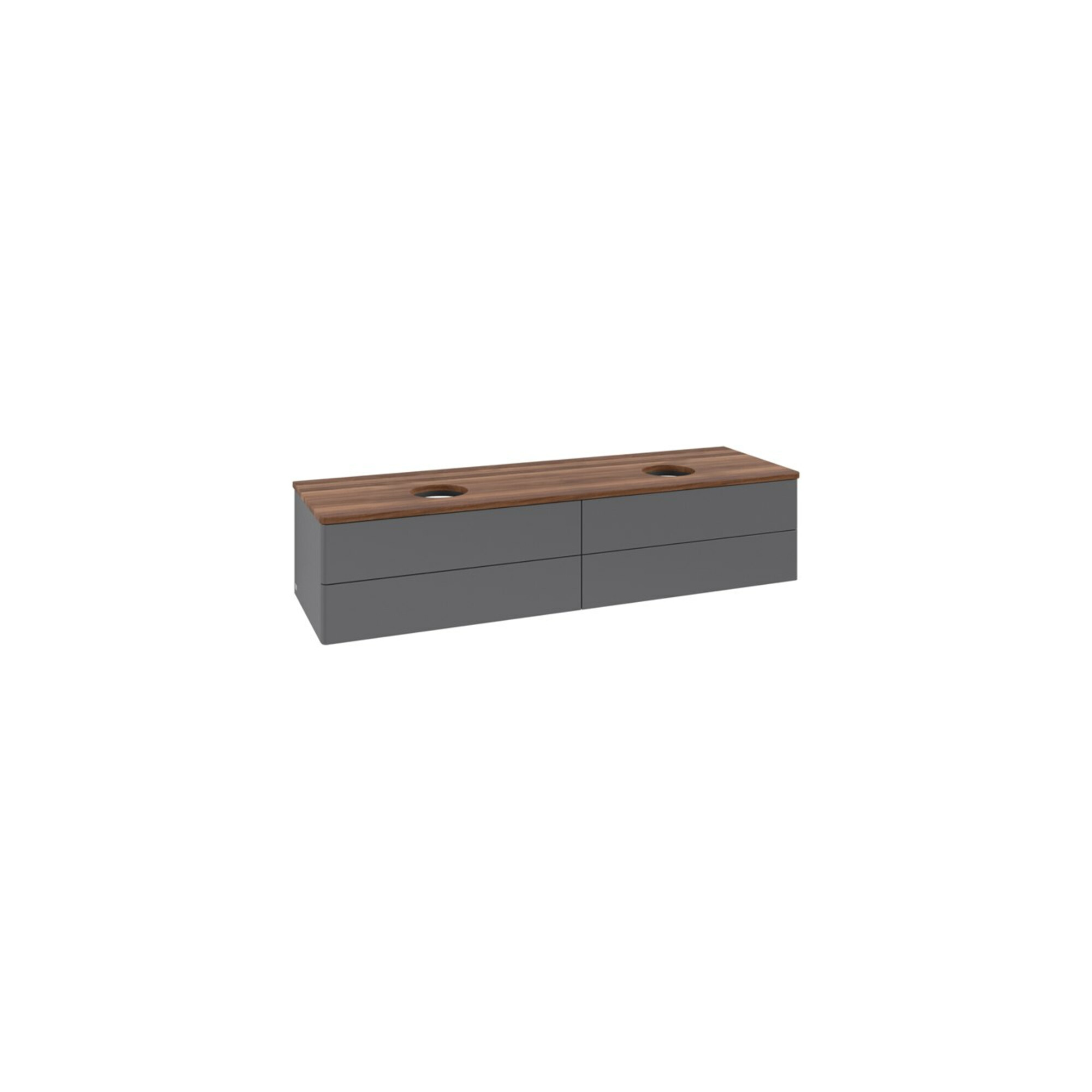 V&B Waschtischunterschrank ohne Frontstruktur, mit Beleuchtung Antao 160x50cm, WBP w. wal, Anthrac. m Lac ; Villeroy & Boch
