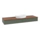 V&B Waschtischunterschrank ohne Frontstruktur, mit Beleuchtung Antao 160x50cm, WBP w. wal, lea gre. m Lac-1