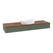 V&B Waschtischunterschrank ohne Frontstruktur, mit Beleuchtung Antao 160x50cm, WBP w. wal, lea gre. m Lac