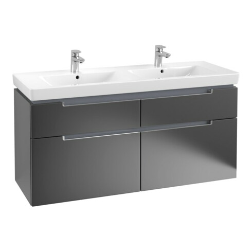 V&B Waschtischunterschrank Subway 2.0 128,7x59x44,9cm, Gr. chr, bl ma lacquer
