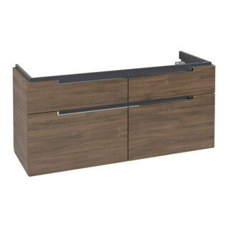 V&B Waschtischunterschrank Subway 2.0 128,7x59x44,9cm, Gr. chrom, arizona oak