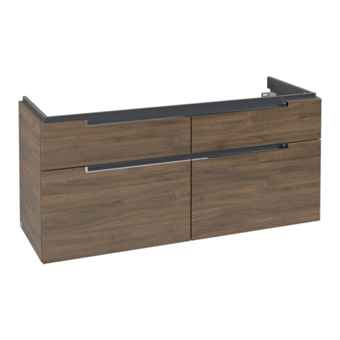 V&B Waschtischunterschrank Subway 2.0 128,7x59x44,9cm, Gr. chrom, arizona oak