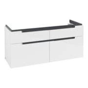 V&B Waschtischunterschrank Subway 2.0 128,7x59x44,9cm, Gr. chrom, glossy white-3