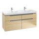 V&B Waschtischunterschrank Subway 2.0 128,7x59x44,9cm, Griff chrom, nordic oak-1