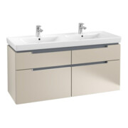 V&B Waschtischunterschrank Subway 2.0 128,7x59x44,9cm, Griff chrom, soft grey