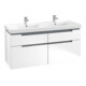 V&B Waschtischunterschrank Subway 2.0 128,7x59x44,9cm, Griff chrom, weiß matt-1