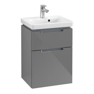 V&B Waschtischunterschrank Subway 2.0 44x59x35,2cm, Griff chrom, glossy grey