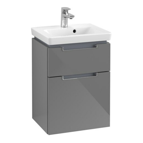 V&B Waschtischunterschrank Subway 2.0 44x59x35,2cm, Griff chrom, glossy grey