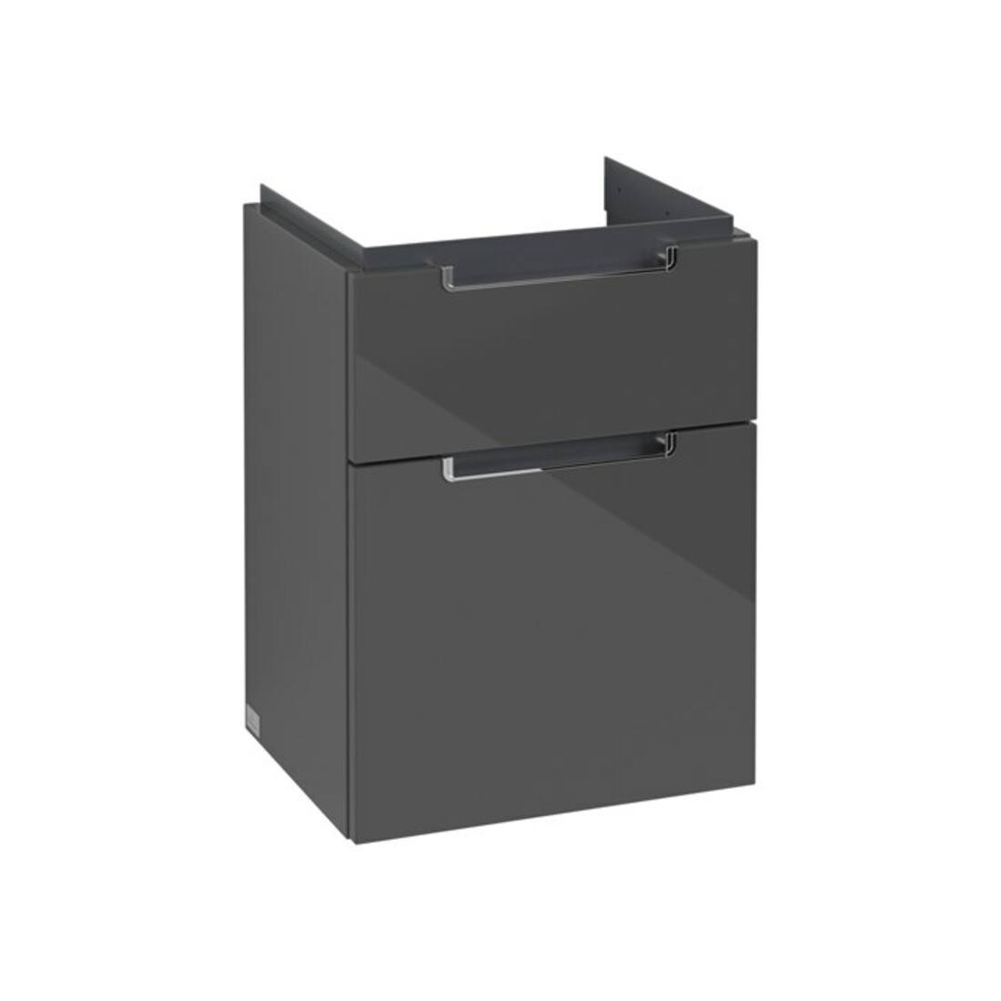 V&B Waschtischunterschrank Subway 2.0 44x59x35,2cm, Griff chrom, glossy grey