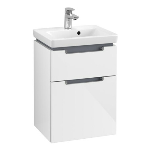 V&B Waschtischunterschrank Subway 2.0 44x59x35,2cm, Griff chrom, glossy white