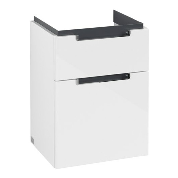 V&B Waschtischunterschrank Subway 2.0 44x59x35,2cm, Griff chrom, glossy white