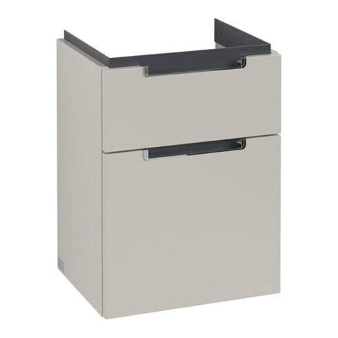 V&B Waschtischunterschrank Subway 2.0 44x59x35,2cm, Griff chrom, soft grey