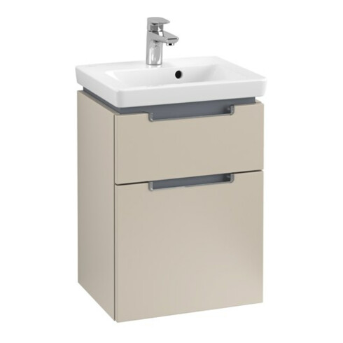 V&B Waschtischunterschrank Subway 2.0 44x59x35,2cm, Griff chrom, soft grey