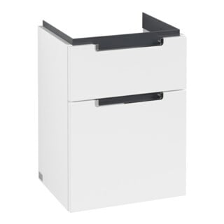 V&B Waschtischunterschrank Subway 2.0 44x59x35,2cm, Griff chrom, weiß matt