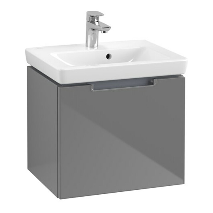 V&B Waschtischunterschrank Subway 2.0 48,5x42x38cm, Griff chrom, glossy grey