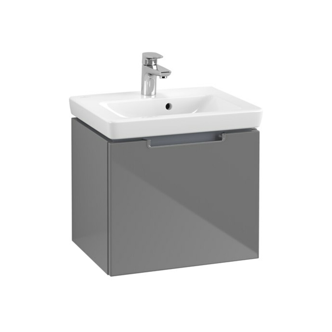 V&B Waschtischunterschrank Subway 2.0 48,5x42x38cm, Griff chrom, glossy grey