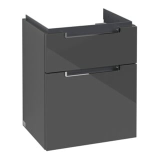 V&B Waschtischunterschrank Subway 2.0 48,5x59x38cm, Griff chrom, glossy grey